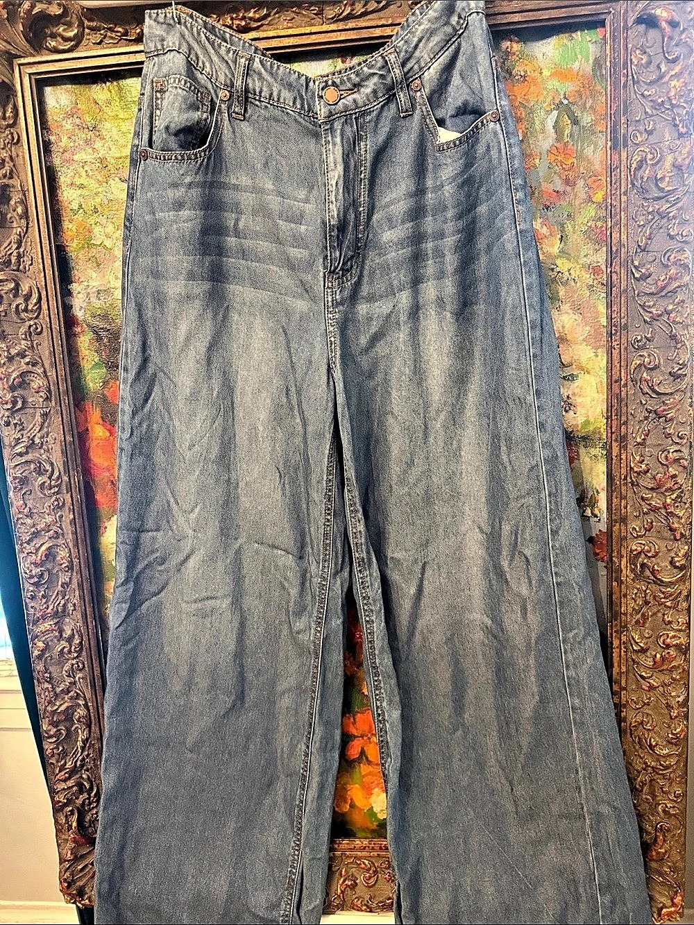 OAT New York Wide Leg Jeans in Blue Waist 30 Size 10